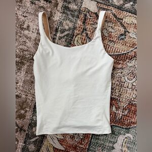 Old Navy Active Powersoft Tank Top XS Beige Built In Bra Workout Camisole